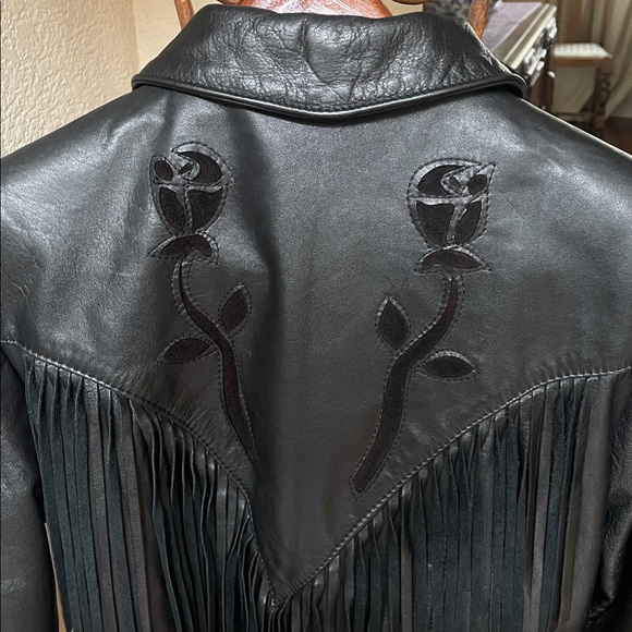 Protect Leather Fringe Motorcycle jacket - Picture 6 of 13